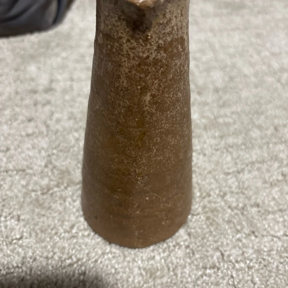 Terracotta Earthenware Vase 6.5” Rustic Brown Pottery Home Decor